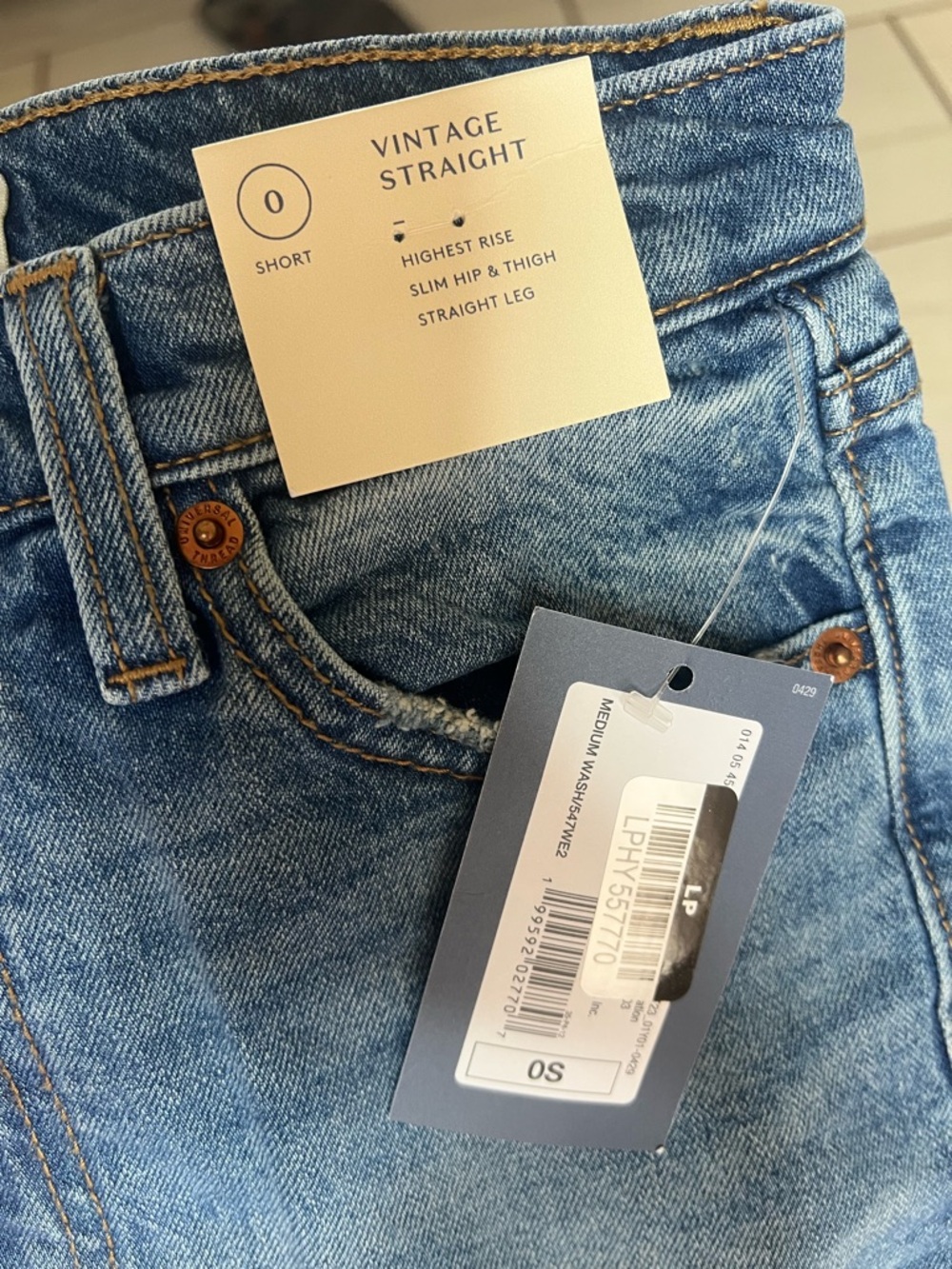 Women's Highest-Rise Vintage Straight Jeans Universal Thread Vintage Medium Wash - Picture 8 of 9
